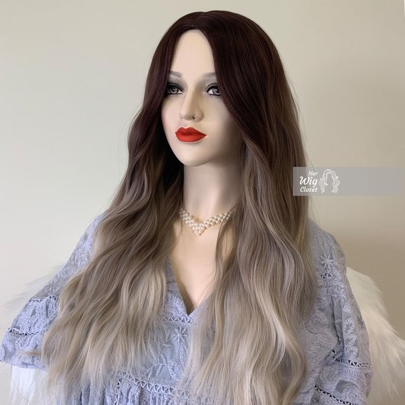 Dark root with ash blonde ombre wig | Blayage Wig | Mothers Day Gift | N… - Picture 5 of 11